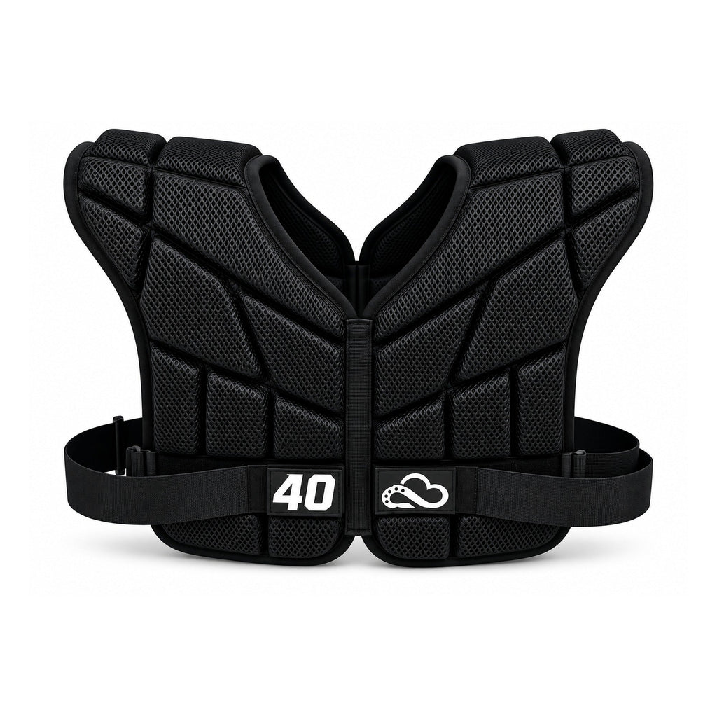 Cloud Cover soft shell shoulder pads, front view, black