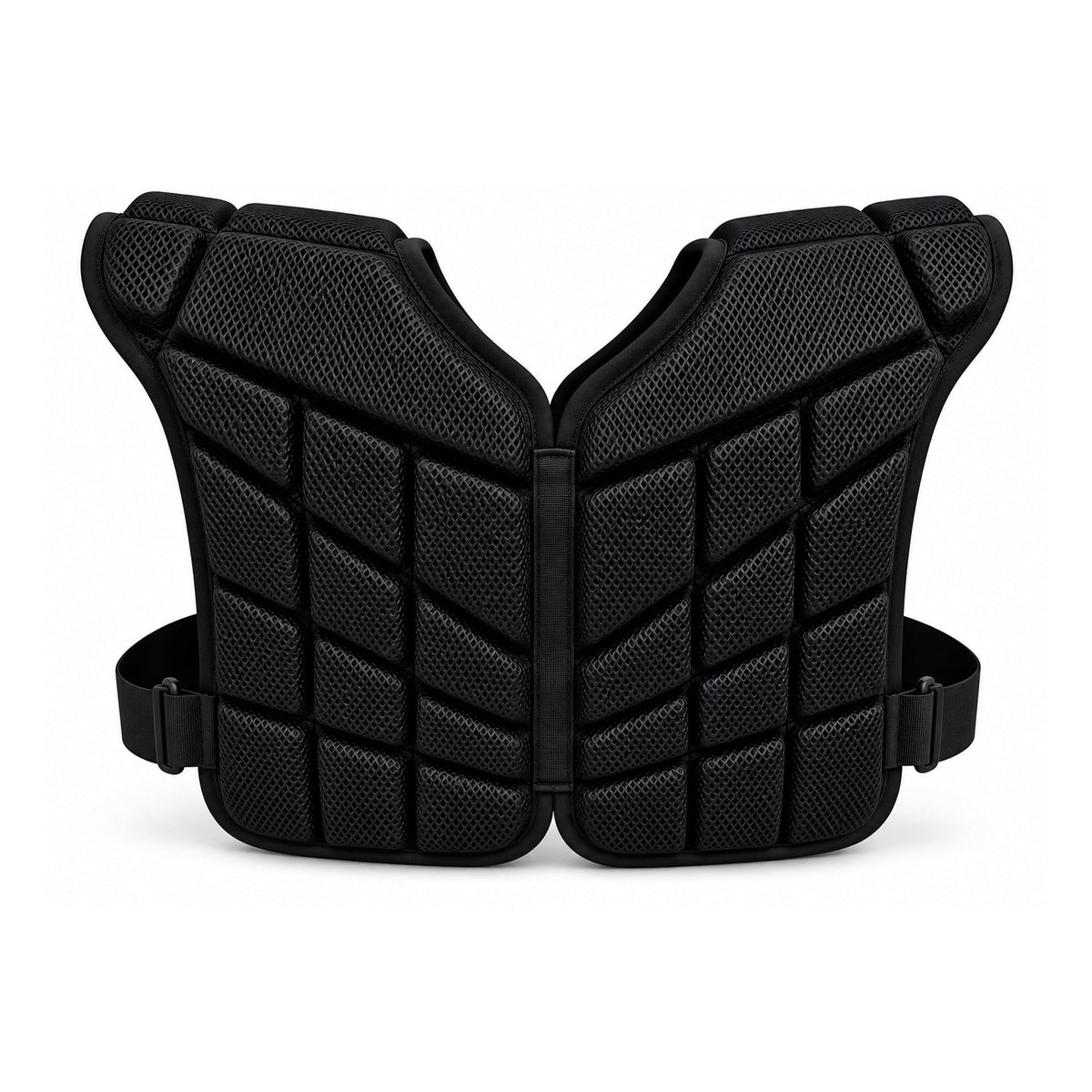 Cloud Cover soft shell shoulder pads, back view, black