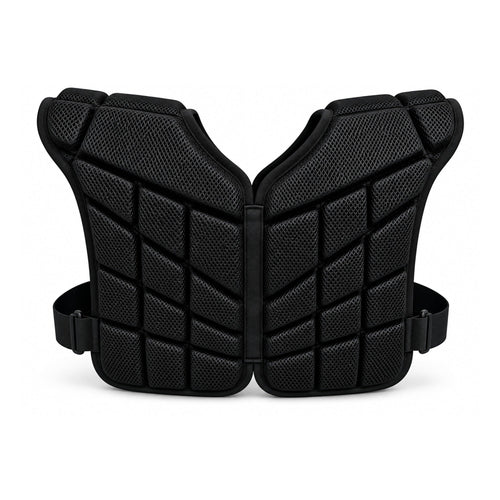 Cloud Cover soft shell shoulder pads, back view, black